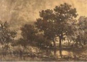 Cattle In A Wooded Landscape Cattle In A Wooded Landscape
