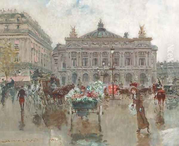 Les marchandes de fleurs de la Place de l'Opera - view 1