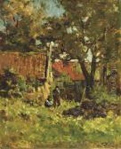 Boerenwooning Onder Boomen, Noorden by Willem Roelofs
