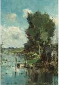 A Polder Landscape In Summer by Willem Roelofs