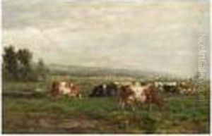 Cows At Pasture by Willem Roelofs