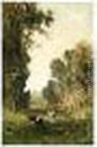 A Wooded Landscape With A Wooded Landscape With