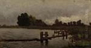 A Jetty - An Oil Sketch