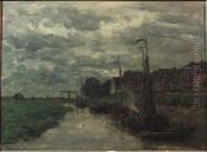 A View Of Hattem (?), At Dusk