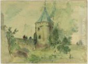 The Monnikendam Watergate,
Amersfoort With Figures Fishing (recto);a Sketch Of A Farm On The
Grutterdijk, Near Amersfoort(verso) The Monnikendam Watergate,
Amersfoort With Figures Fishing (recto);a Sketch Of A Farm On The
Grutterdijk, Near Amersfoort(verso)