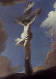 Christ on the Cross Formed by Clouds 1734 by Louis de Silvestre