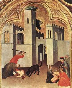 Blessed Agostino Novello Altarpiece (detail-1) 1324 by Louis de Silvestre