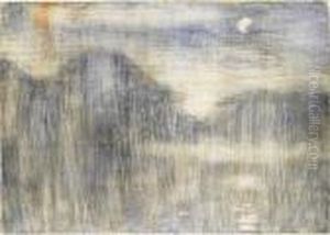 Nebliger Abend Am See (monte Tamaro Am Lago Maggiore) by Christian Rohlfs