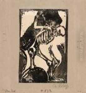 Tod Mit Sarg (tod Als Sargtrager) by Christian Rohlfs