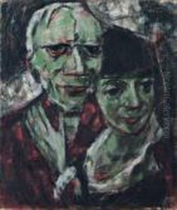 Selbstbildnis Mit Frau - Paar - Selbstbildnis by Christian Rohlfs