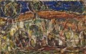 Landschaft Mit Baumen by Christian Rohlfs