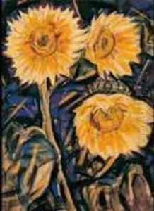 Drei Sonnenblumen by Christian Rohlfs