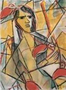 Madchen Mit Anturien by Christian Rohlfs