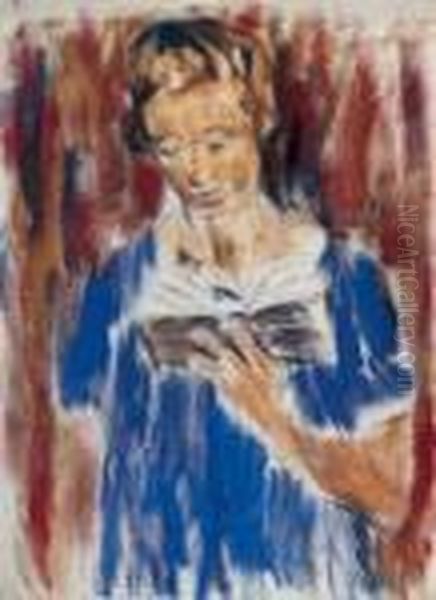 Portratskizze (lesende Frau, Stehend) - view 1