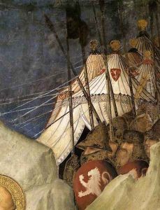 Saint Martin Renounces his Weapons (detail-3) 1312-17