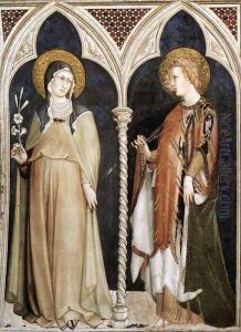 St Clare and St Elizabeth of Hungary 1317 by Louis de Silvestre
