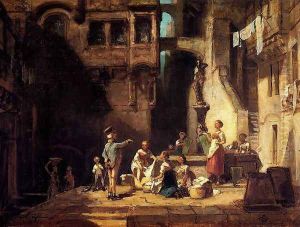 Wascherinnen am Brunnen by Carl Spitzweg