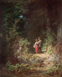 Lovers in a Wood, c.1860 by Carl Spitzweg