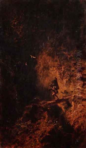 A Traveller Crossing a Ravine - view 1