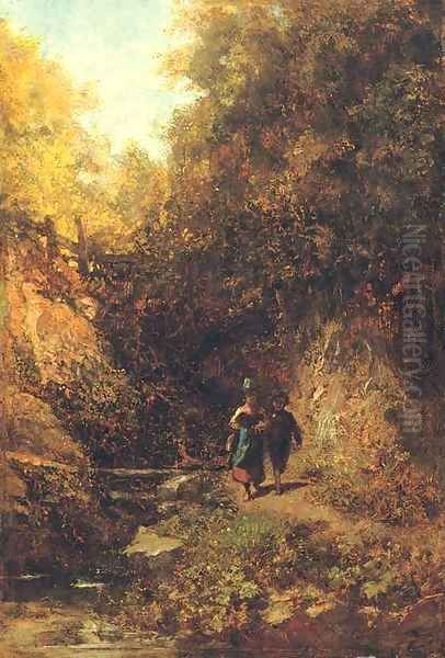Zwei Kinder im Wald (Two children in a woodland) - view 1