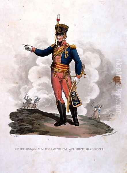 Uniform of a Major General of Light Dragoons, from Costumes of the Army of the British Empire, according to the last regulations 1812, engraved by J.C. Stadler, published by Colnaghi and Co. 1812-15 - view 1