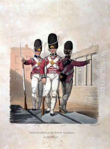 Grenadiers of the Foot Guards in Full Dress, from Costumes of the Army of the British Empire, according to the last regulations 1812, engraved by J.C. Stadler, published by Colnaghi and Co. 1812-15 by Charles Hamilton Smith