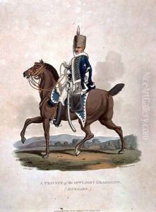 A Private of the 18th Light Dragoons Hussars from Costumes of the Army of the British Empire, according to the last regulations 1812, engraved by J.C. Stadler, published by Colnaghi and Co. 1812-15 by Charles Hamilton Smith