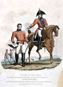 Quarter Master General and Assistant Quarter Master General, from Costumes of the Army of the British Empire, according to the last regulations 1812, engraved by J.C. Stadler, published by Colnaghi and Co. 1812-15 by Charles Hamilton Smith