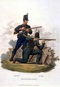 British Riflemen, from Costumes of the Army of the British Empire, according to the last regulations 1812, engraved by J.C. Stadler, published by Colnaghi and Co. 1812-15 by Charles Hamilton Smith