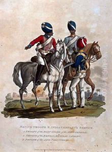 Native Troops, East India Companys Service, Troops of the Body Guard of the Governor General, Private of the Bengal Regular, from Costumes of the Army of the British Empire, according to the last regulations 1812, published by Colnaghi and Co. 1812-15 by Charles Hamilton Smith