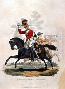 Soldier from the First Regiment of Life Guards, from Costumes of the Army of the British Empire, according to the last regulations 1812, engraved by J.C. Stadler, published by Colnaghi and Co. 1812-15 by Charles Hamilton Smith