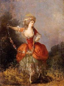 Lady Dancing With A Garland by Jean-Frederic Schall