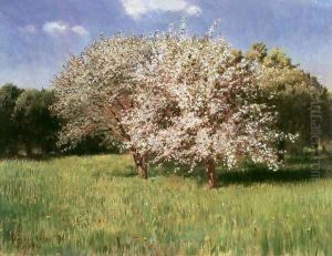 Blooming Apple Trees 1902 by Pal Merse Szinyei