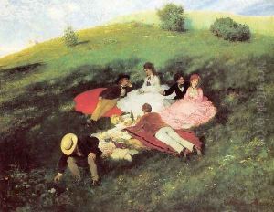 Picnic in May 1873 by Pal Merse Szinyei
