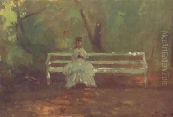 On a Garden Bench sketch 1873 - view 1