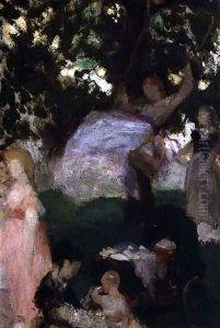 The Swing, 1869 (detail) by Pal Merse Szinyei
