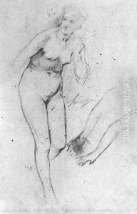 Faun and Nymph study 1867 by Pal Merse Szinyei