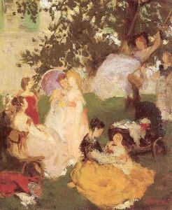 The Swing, 1869 by Pal Merse Szinyei