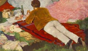Picnic in May detail 1873 2 by Pal Merse Szinyei