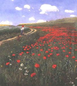 Poppies in the Field 1902 by Pal Merse Szinyei