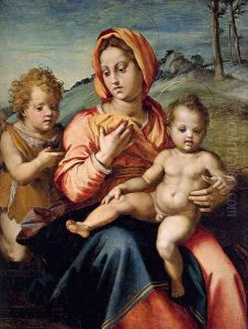 Madonna And Child With The Infant Saint John In A Landscape