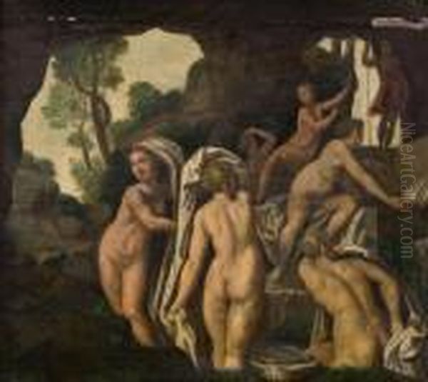 Aktaeon Beobachtet Diana Und Ihre Nymphen Im Bad - view 1
