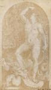 Apollo Als Sieger Uberden Drachen by Giulio Romano (Orbetto)