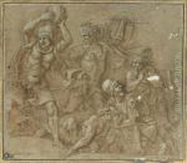 Menelas Et Diomede Protegeant Le Corps De Patrocle - view 1