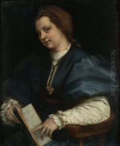 Portrait of a Girl (Lady with a Book of Petrarch) by Andrea Del Sarto