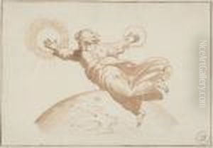 Creation Of The Sun And Moon After The Fresco In The Loggia Di Raffaello by Giulio Romano (Orbetto)