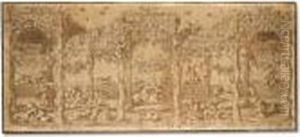 Design For Tapestry: Putti Playing Under A Pergola by Giulio Romano (Orbetto)