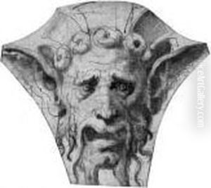 Head Of A Satyr: Design For A Grotesque by Giulio Romano (Orbetto)