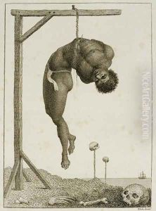 A Negro hung alive by the Ribs to a Gallows, from Narrative of a Five Years Expedition against the Revolted Negroes of Surinam, in Guiana, on the Wild Coast of South America, from the year 1772, to 1777, engraved by William Blake 1757-1827