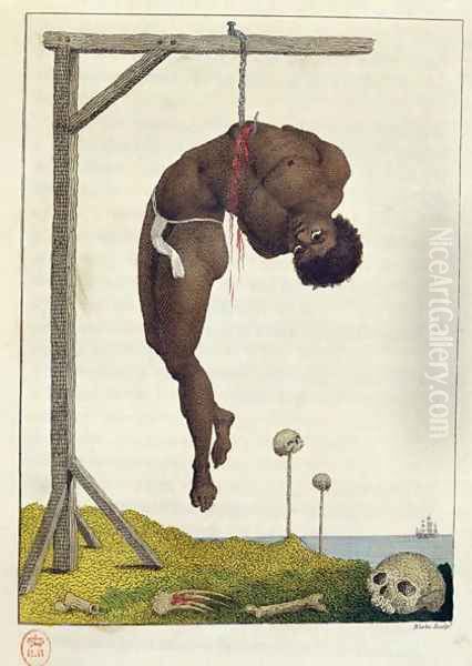 A Negro hung alive by the Ribs to a Gallows, from Narrative of a Five Years Expedition against the Revolted Negroes of Surinam, in Guiana, on the Wild Coast of South America, from the year 1772, to 1777, engraved by William Blake 1757-1827 2 - view 1